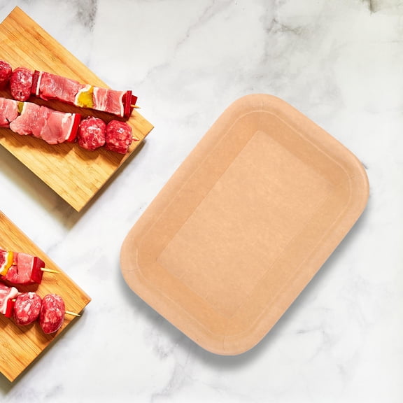 jojofuny 50Pcs Paper Barbecue Tray for Seafood and Crawfish 12.4x5.7x1In