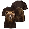 thumbnail image 2 of Camiseta divertida con estampado 3D de oso lindo para hombre, camisetas de manga corta con cuello redondo, ropa de calle de gran tamaño, camisetas casuales para hombre y niño, 2 of 4
