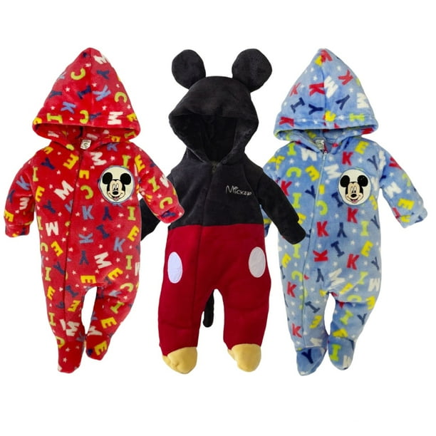 Kit 3 Mamelucos con Gorro Bordado Disney Mickey Mouse Letras Disney KitB381