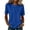 22# Dark Blue, variant on Womens Tops Summer Short Sleeve Ribbed Trim Crewneck T Shirts Spring Vacation Fashion Clothing Basic Tee Orange S