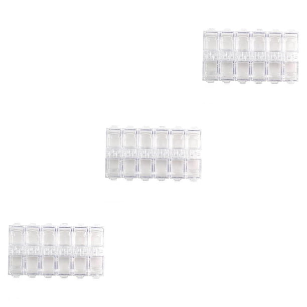 Vogacara Gran oferta, 1 unidad, caja de almacenamiento vacía de diamantes de imitación para decoración de uñas de 12 rejillas de plástico transparente 3piezas