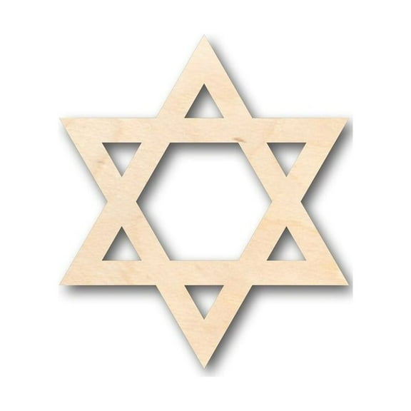 Unfinished Wood Star of David Israel Shape - Hanukkah - Craft - up to 46" DIY 3" / 1/4"