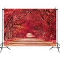 thumbnail image 2 of Autumn Backdrop 10 x 8 ft Fall Maple Leaf Photo Thanksgiving Background ,Fall Forest Road Sceney Banner Backdrop for Baby Shower Birthday Wedding Party Photo Props Supplies Decor, 2 of 4