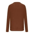 thumbnail image 4 of Sweaters For Women V Neck Brushed Strip Solid Color Long Sleeve Pullover Tops Casual Trendy 2025 Fall Winter Stylish Comfortable Womens Sweaters Brown M, 4 of 4