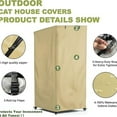 thumbnail image 6 of Outdoor Cat House Cover, Extremely Waterproof Feral Cattery Cat Cover, Cat Enclosure Cover, Large Cat Cage Condo/Cat House Cover - 32" L x 32" W x 71" H，Khaki (Cover only), 6 of 6
