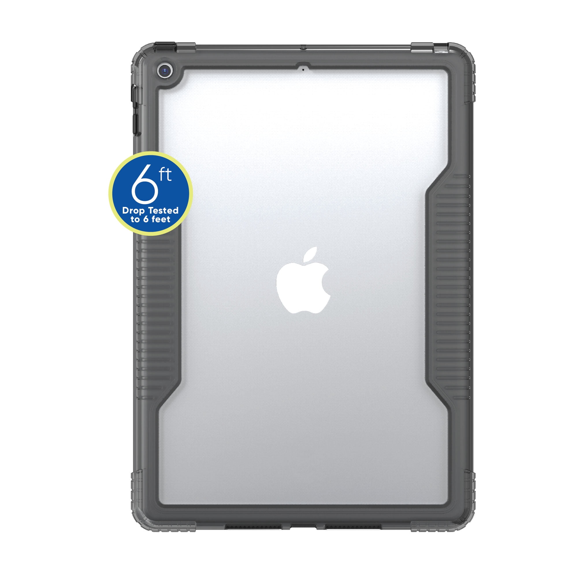 onn. Slim Rugged Tablet Case for iPad (7th, 8th, 9th Generation) - Gray/Clear