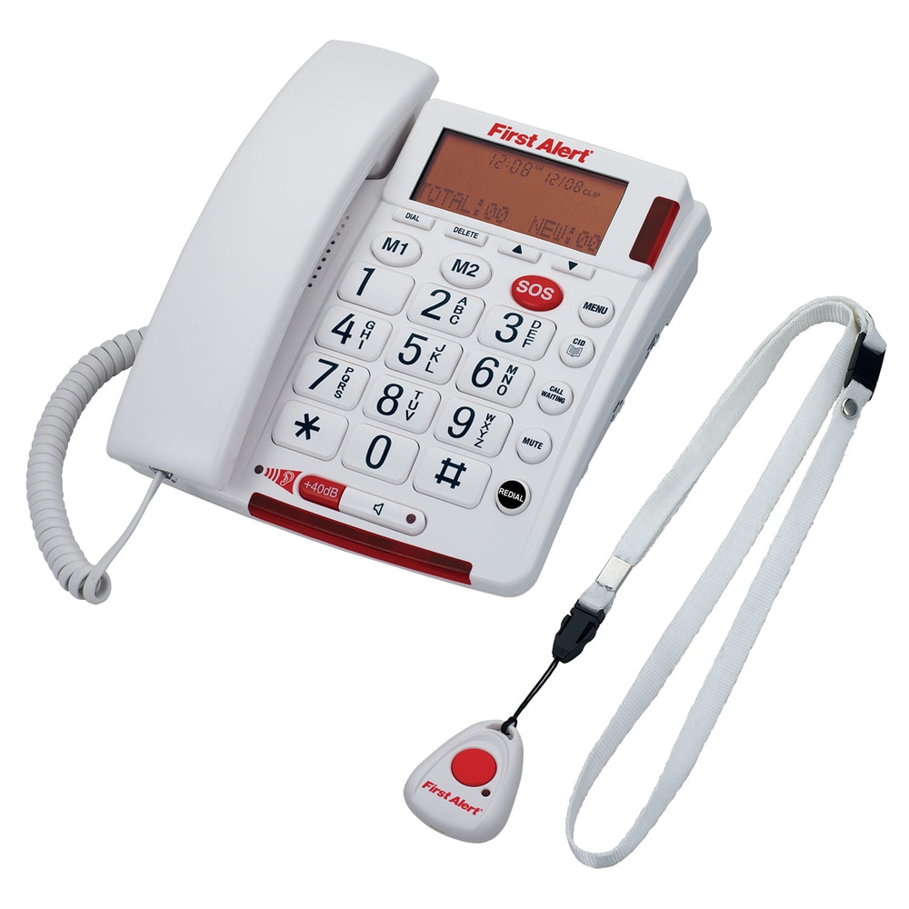 First Alert Sfa3800 Big-button Corded Telephone With Emergency Key & Remote Pendant - image 2 of 2