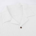 thumbnail image 5 of ZunFeo Mens Quick Dry Wrinkle Free Camp Collar Short Sleeve Button Down Shirt Textured Summer Casual Top White,Size 2XL, 5 of 5