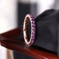 thumbnail image 2 of JEWELRYTREASURE Purple Amethyst Band Rose Gold Plated Wedding Band Full Eternity Stacking Jewelry February Birthstone Jewelry Gift for Women, 2 of 4