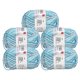 thumbnail image 1 of Uxcell paquete de 5 ovillos de 50g de hilo de mezcla de algodón para ganchillo y tejido azul blanco, 1 of 7