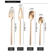 Myles Shine 12 Pieces Iridescent Rainbow Hanging Cutlery Set Fancy Stainless Steel Flatware – Set Service For 3 - Colorful Silverware Set - Dishwasher Safe (Rose Gold)