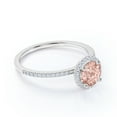 thumbnail image 4 of JeenMata Limited Time Sale 1.75 Carat Round cut created morganite and Moissanite Engagement Ring in 18k Gold Over Sterling Silver, 4 of 6