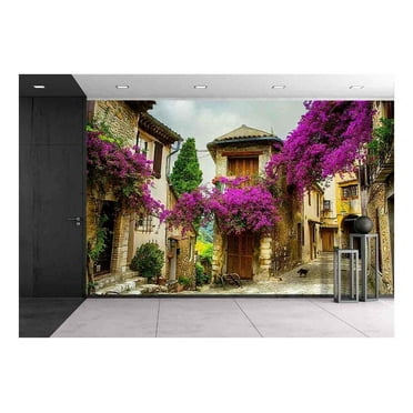 wall26 - Beautiful Old Town of Provence - Removable Wall Mural | Self-Adhesive Large Wallpaper - 66x96 inches