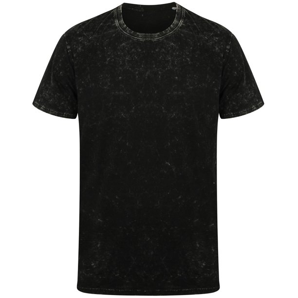 Skinni Fit - Camiseta Lavado para Adultos Unisex (Negro Lavado)