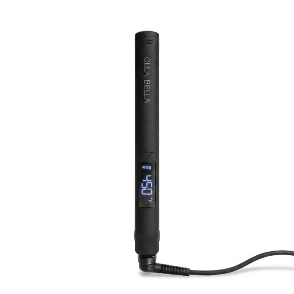 Olla Bella® 1" Ceramic Hair Straightener, Slim Flat Iron with Adjustable Temperature 290°F–410°F, Dual Voltage, Black, 1 Count
