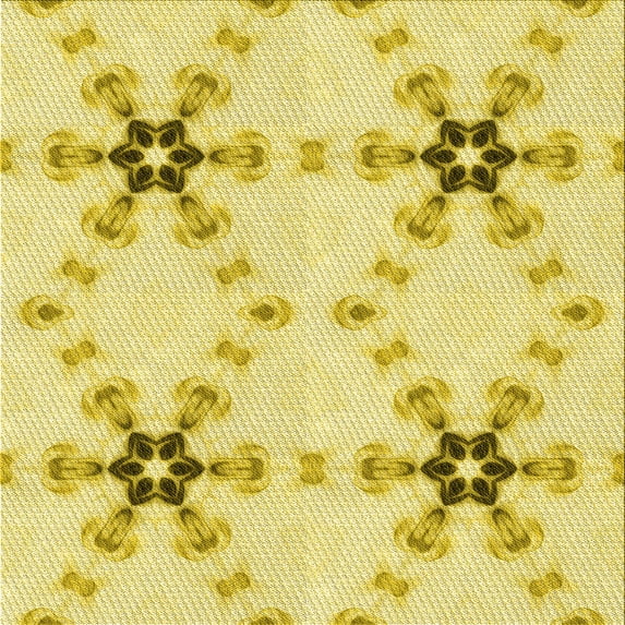 Ahgly Company Machine Washable Indoor Square Transitional Orange Gold Area Rugs, 5' Square