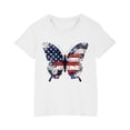 thumbnail image 1 of Vestido Corto de Verano Niños Niños Niñas Camiseta de Algodón Cuello Redondo Lindo Día de la Independencia Imprimir Top, 1 of 6