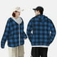 thumbnail image 4 of Fotbe Blue Black Plaid Chaqueta con Protección Solar UPF 50+ para Hombre y Mujer, Camisa con Capucha y Bolsillos-XX-Large, 4 of 7
