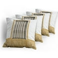 thumbnail image 5 of Ambesonne Urban Throw Pillow Cover 4 Pack, Modern Spanish Shutter, 18", Brown White, 5 of 7