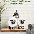 thumbnail image 4 of Sheep Toilet Paper Holder, Cute Paper Towel Storage Rack, Wall-Mounted Paper Towel Basket, Black (3), 4 of 4