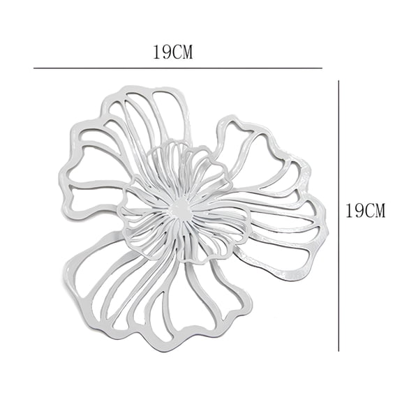 LAMIRO Floral Wall Hanging Decor Metal Wall Art Decoration for Bathroom Living Room White Large