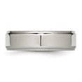 thumbnail image 3 of Titanium 7mm Ridged Edge Wedding Band Ring Man Classic Flat W/edge  For Dad Mens  For Him, 3 of 10