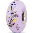 thumbnail image 4 of Sterling Silver Ster.Silver Reflections Hand Painted Tj Bird Floral Fenton Glass Bead Made In United States qrs3632, 4 of 5