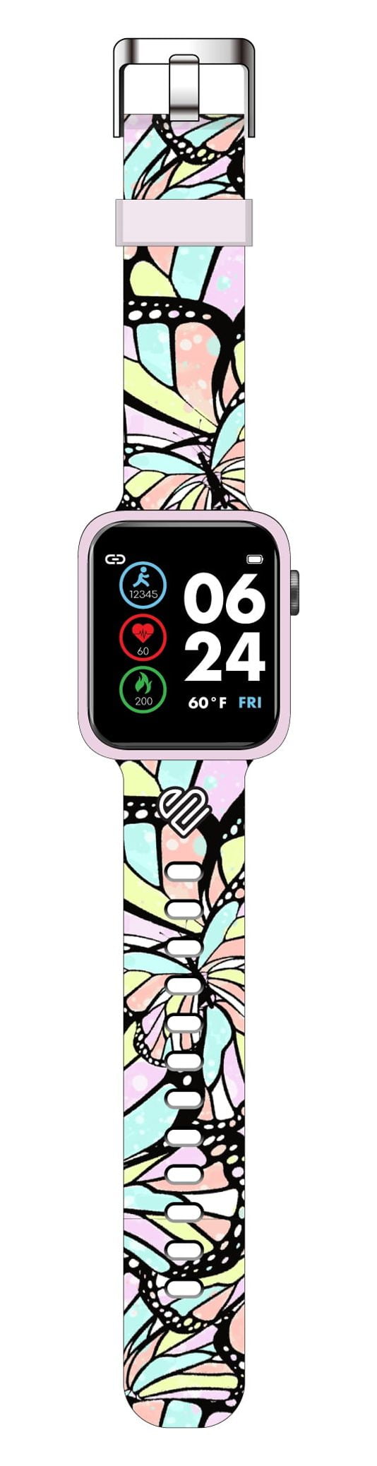 Justice Unisex Tween Smart Watch with Silicone Strap in Butterfly Tie Dye (JSE4203WMC)