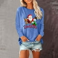 thumbnail image 1 of Qertyioot Sweat-Shirt d'Hiver pour Femmes Imprimé de Noël, Manches Longues Décontracté Col Rond Mode Pull, 1 of 5