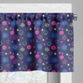 thumbnail image 5 of Ambesonne Cartoon Valance & Curtain, Smiling Face Flowers Hearts, 55"x36", Dark Blue Yellow Pink, 5 of 6