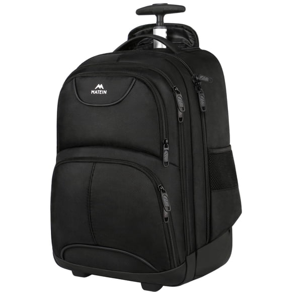 MATEIN Sac à Dos à Roulettes, Sac à Dos pour Ordinateur Portable à Roulettes de 17 Pouces Résistant à l'Eau, Bagage Cabine Sac d'Affaires, Sac d'Ordinateur pour la Nuit pour le Collège Valise à Roulettes