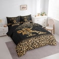 thumbnail image 2 of Erosebridal Chic Cheetah Print Twin Bedding Sets, Personalized Initial K Bedding Comforter Set, Black Brown, Black Reversible 7 Pieces, 2 of 6