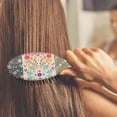 thumbnail image 4 of Retro Pattern Hair Brush, Bohemian Floral Paddle Detangler with Wooden Handle, Suitable for All Hair Types, Girls, Women, Kids, 4 of 8
