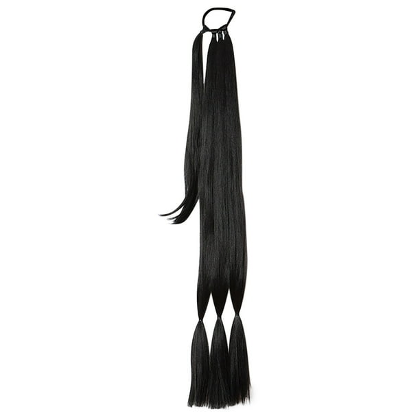 Extensiones de cola de caballo trenzada, extensión de cabello trenzado sintético para trenzar, postizo largo para mujer de 80 cm