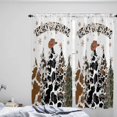 thumbnail image 4 of Western Christmas Tree Kitchen Curtains 84 Inch Length, Farmhouse Curtains & Drapes, Cowboy Xmas Tree Snowflake Rod Pocket Window Curtains for Living Room/Bedroom, 52" x 84", 2 Panels, 4 of 5
