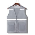 thumbnail image 2 of Kids High Visibility Safety Vest Jacket Reflective Strips Casual Zipper Up Coat Summer Breathable Loose Outdoor Athletic Clothes with Pocket, 2 of 6