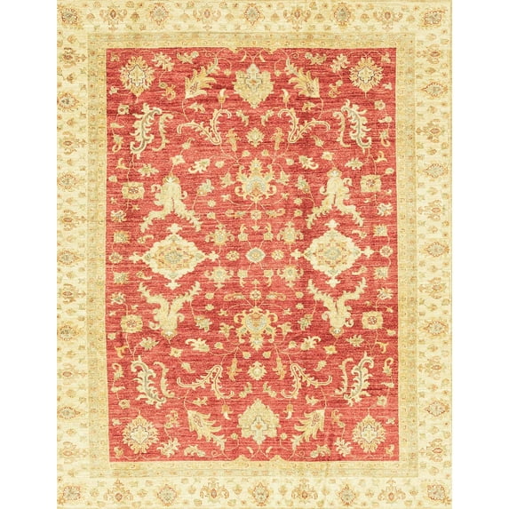 Ahgly Company Indoor Rectangle Abstract Bright Orange Oriental Area Rugs, 5' x 7'