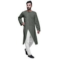 thumbnail image 4 of Atasi Solid Indian Fashion For Men Cotton Slub Button Down Kurta For Men, 4 of 6
