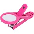 thumbnail image 1 of Coupe-Ongles, Coupe-Ongles en Acier Inoxydable Réglable avec Loupe, Effet Complet (rose Rouge), 1 of 8