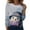 Blue, variant on Women's Long Sleeve Shirts with Cute Print Graphic Tees Design, Blouses Casual Plus Size Basic Tops Pullover, Fashion Christmas Snowman Print Round Neck Top for Winter Wear,Blue,L