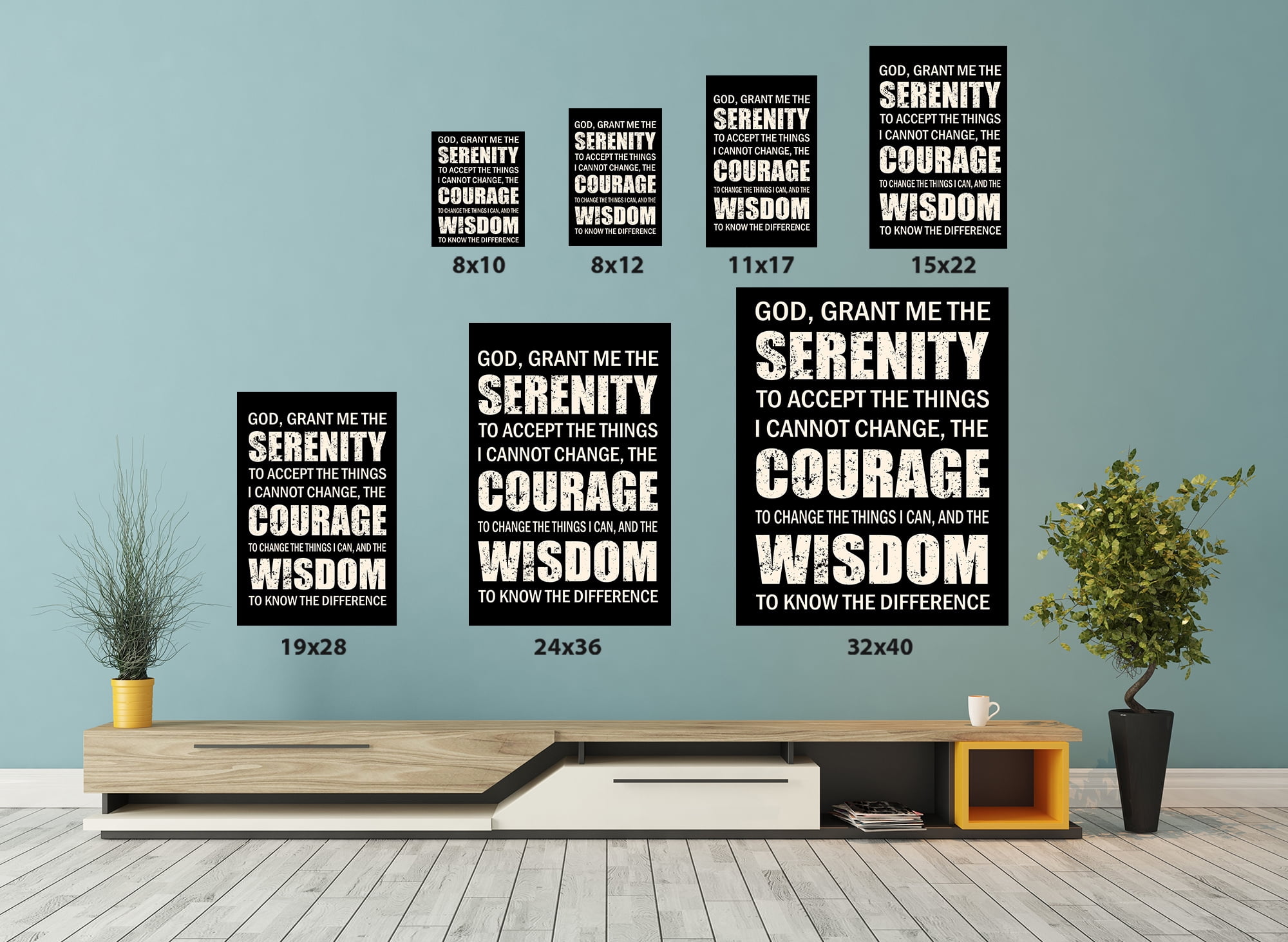 Buy Awkward Styles Motivational Wall Art Inspirational Quotes God Grant ...