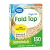 Great Value Single Use Fold Top Sandwich Bags, 150 count