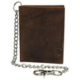 thumbnail image 3 of Vintage Leather RFID Blocking Hipster Bifold Biker Long Chain Men's Wallet, 3 of 31