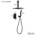 thumbnail image 5 of Boyel Living 12 in. Ceiling Mount Dual Shower Heads Handheld Shower 1-Spray Patterns with 2.5 GPM with Pressure Balance Valve Bathroom shower set in Matte Black, 5 of 7