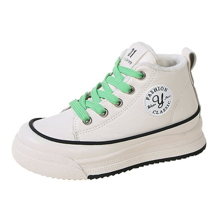 

Kids Boys Girls Sneaker High Top for Winter Fur Lined Lace Up Non Slip Boots