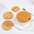 thumbnail image 3 of Various Sizes Kitchen Organization Mason Jar Cap Wide Mouth Can Seasoning Bottle Caps Lid With Spoon Hole Mug Cover Wooden Lids OUTER DIAMETER 106MM WITH SPOON HOLE, 3 of 8