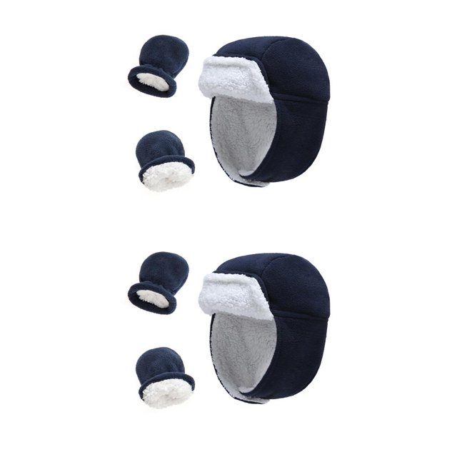 Guardurnaity Sombrero para niños pequeños Cómodos mitones de lana de algodón Buena elasticidad Guantes de invierno a prueba de viento Hebilla de Type2 NO2