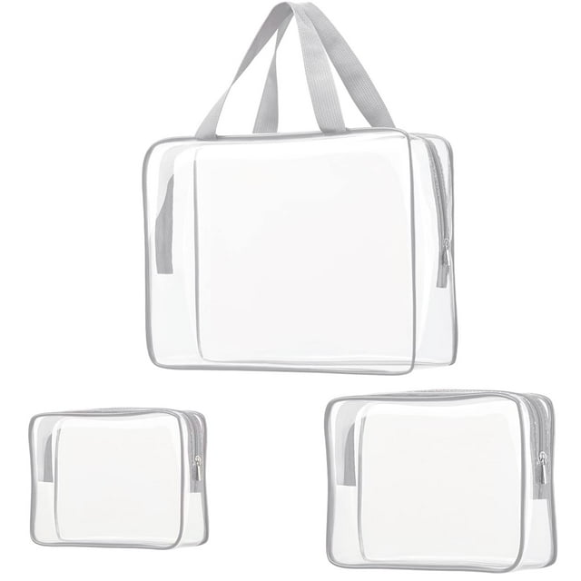 Kit de neceseres de viaje ROYBENS de PVC transparente, 3 unidades