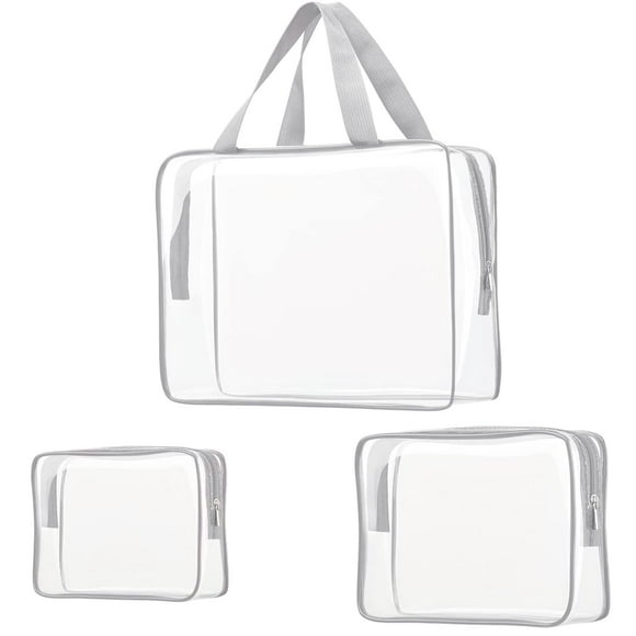 Kit de neceseres de viaje ROYBENS de PVC transparente, 3 unidades