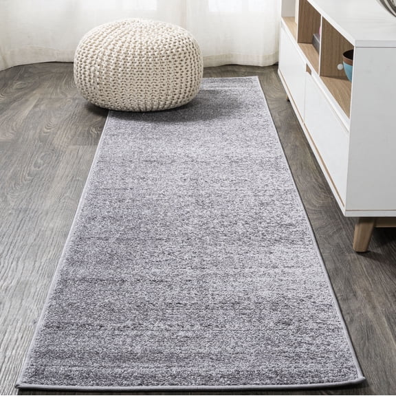 JONATHAN Y SUPERSOFT 2 x 12 Runner Rug, Haze - Gray, SEU100A-212